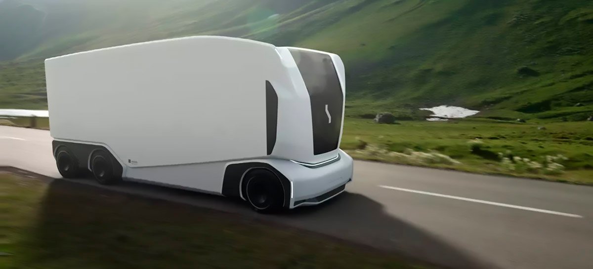 Startup apresenta novo caminhão autônomo de entregas sem cabine para 2021