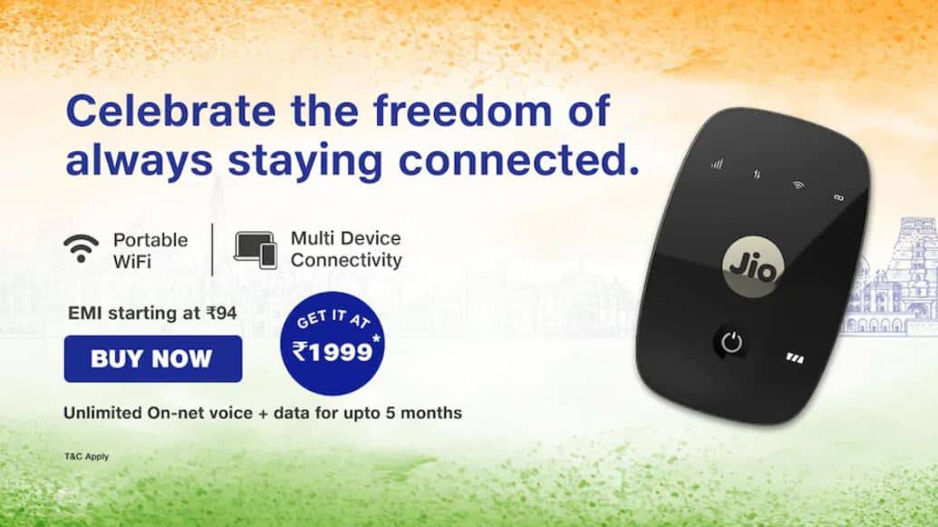 Jio independence day offer