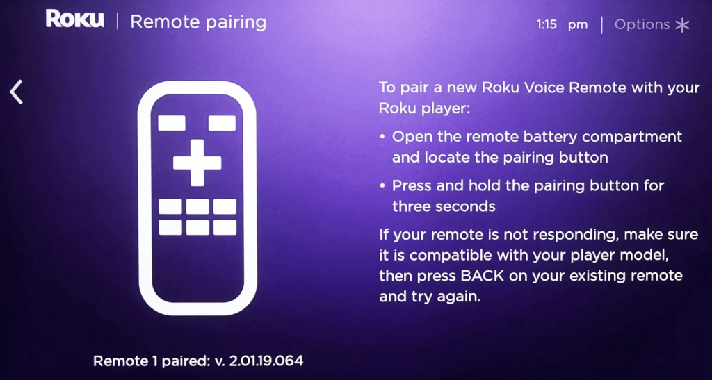 أضف جهاز Roku Remote جديدًا