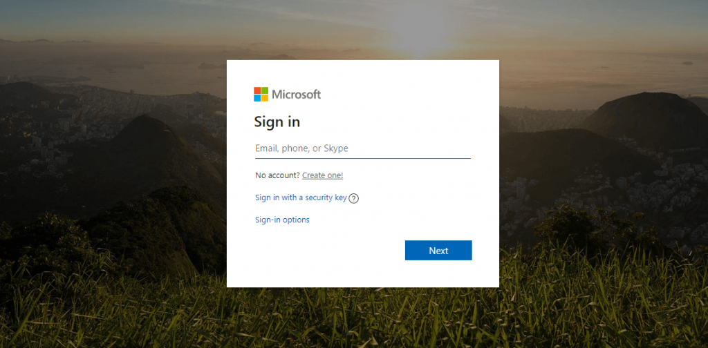 قم بتسجيل الدخول إلى حساب Microsoft
