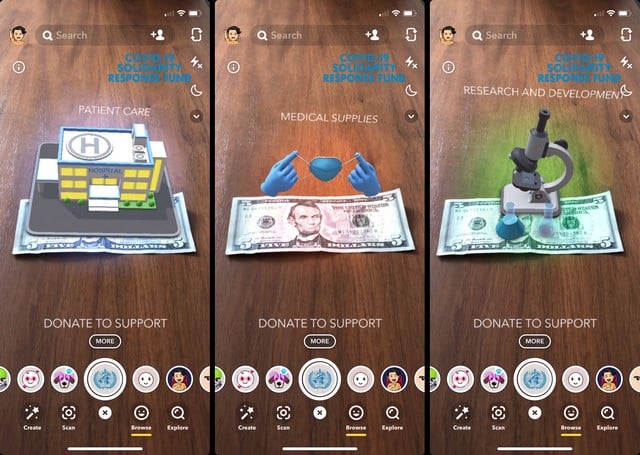 Snapchat Currency scanning lens