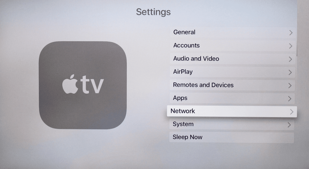 حدد Network-How to Connect (الاتصال بالشبكة) Apple تلفزيون لشبكة WiFi