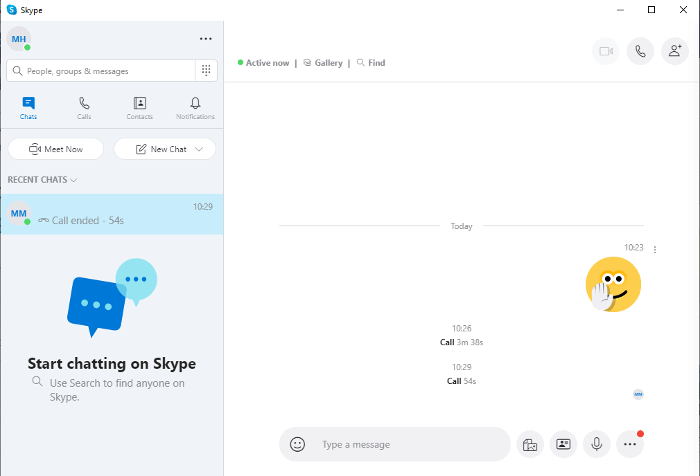 شاشة المشاركة قيد التشغيل Skype
