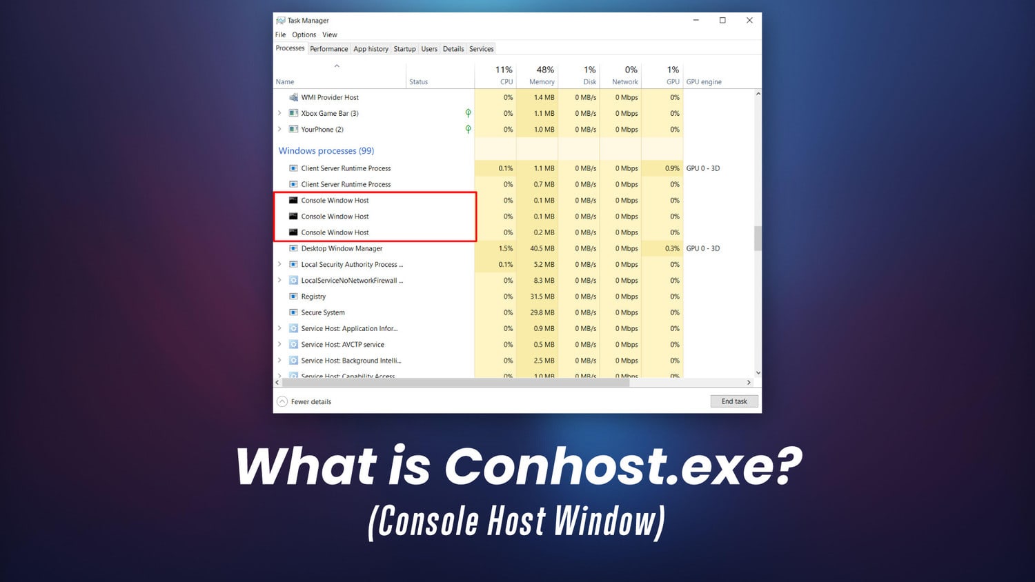 What is Conhost.exe? (Console Host Window)