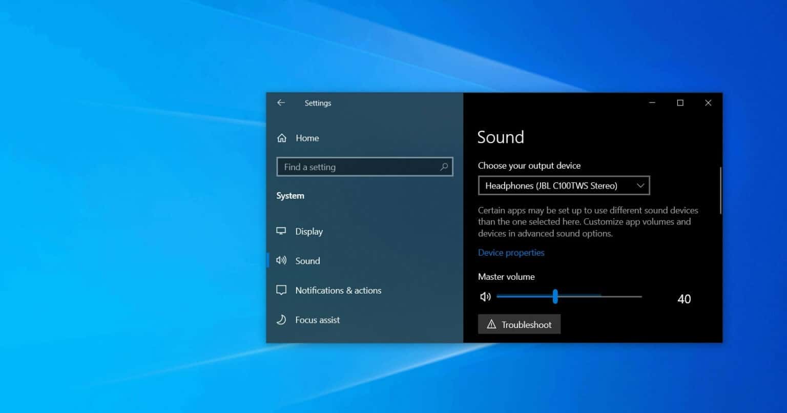 Windows  10 مشكلة الصوت