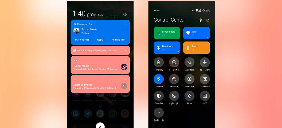 Xiaomi adiciona painel de controle na MIUI 12, semelhante ao iOS