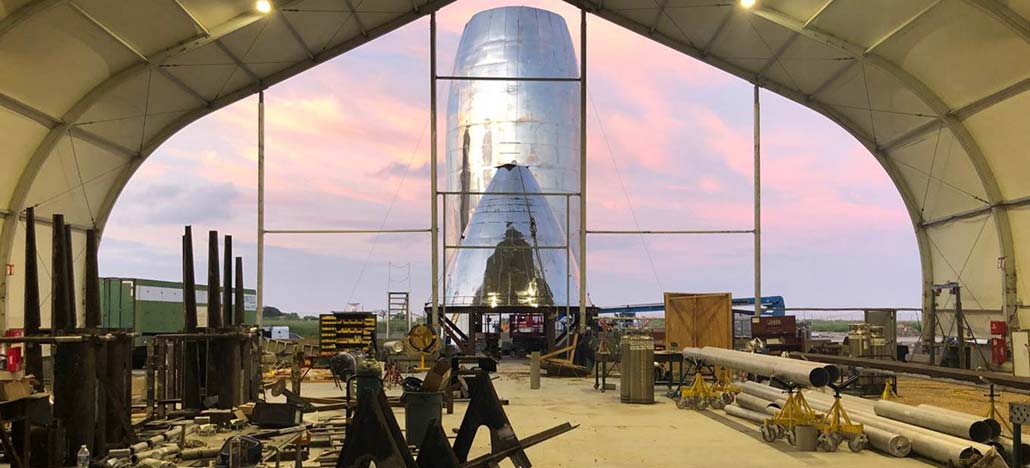 Elon Musk publica novas fotos do protótipo da espaçonave SpaceX Starship