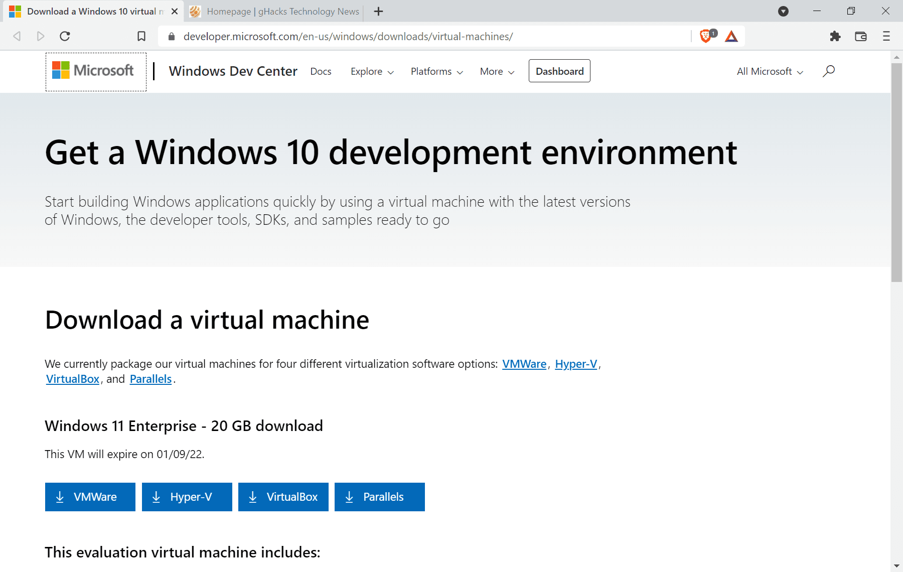 Windows 11 Enterprise Virtual Machine images downloads