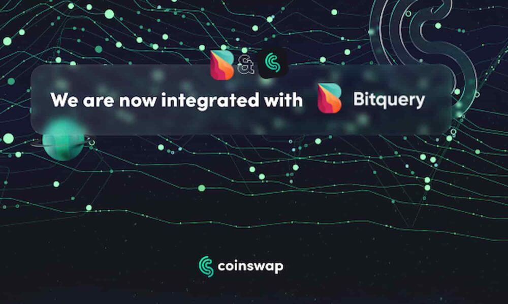 يستمر تبني مساحة Coinswap في الارتفاع مع تكامل Bitquery