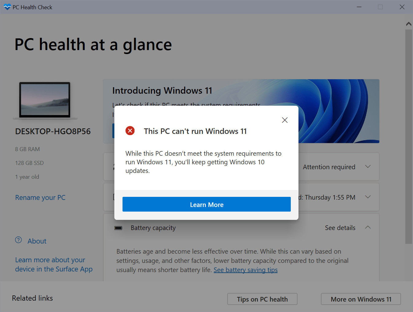 لا يمكن تشغيل هذا الكمبيوتر windows 11