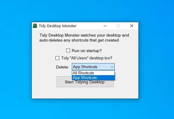 إعدادات Tidy Desktop Monster