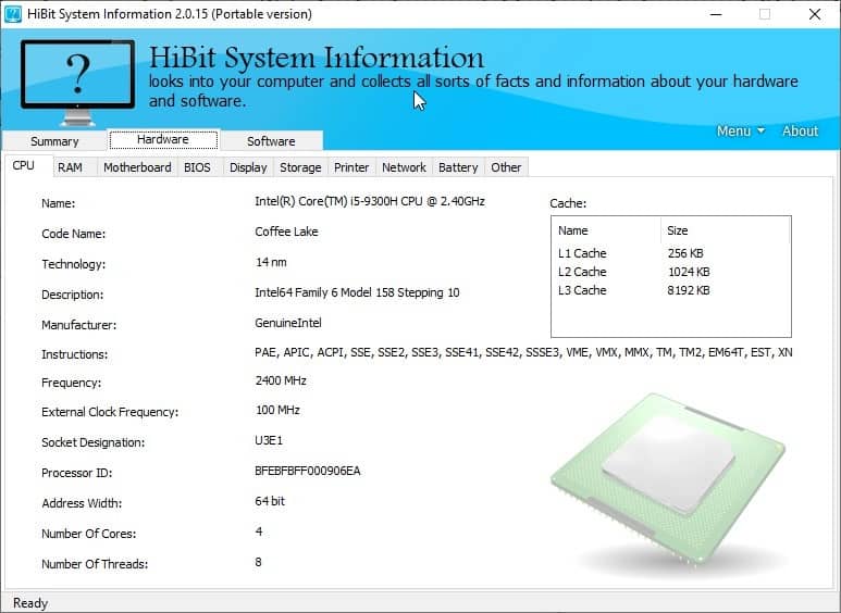معلومات نظام HiBit - الأجهزة