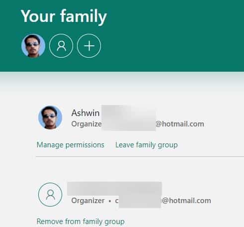 إدارة حساب عائلة Microsoft الخاص بك