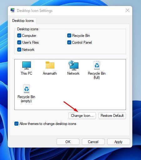 كيفية إظهار وتخصيص أيقونات سطح المكتب القديمة على Windows 11 1
