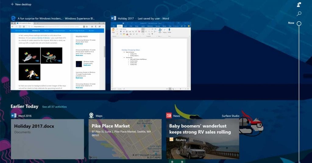 إصدارات Microsoft جديد Windows 10 معاينة مع مجموعات والمخطط الزمني 1