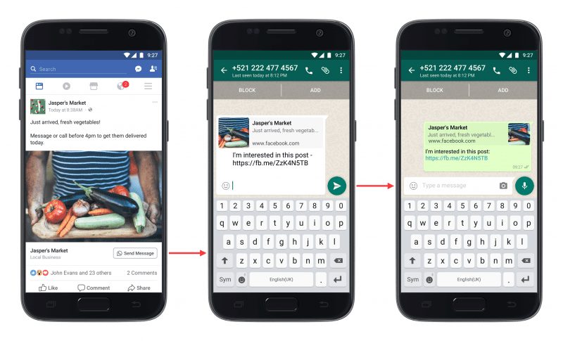 Facebook يقدم زر Click-To-WhatsApp On Facebook إعلانات 1