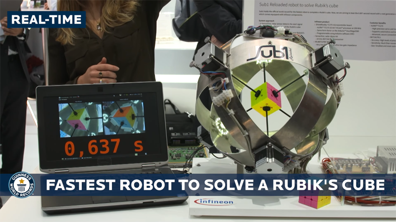 الروبوت يحل مكعب روبيك في 0.637 ثانية فقط ، محطمًا الرقم القياسي العالمي في موسوعة غينيس