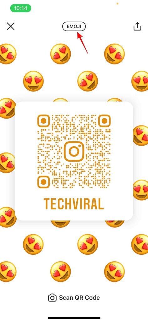 إنشاء رمز الاستجابة السريعة مع emoji instagram