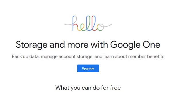 أداة Google One لإدارة التخزين
