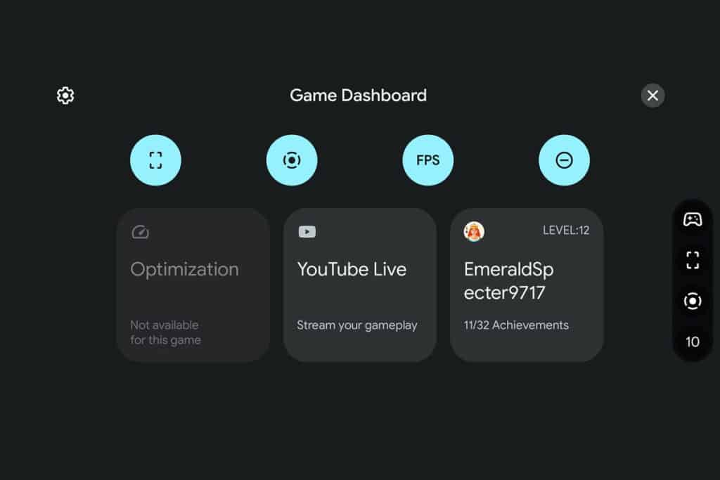 Game Dashboard integration has been enabled on Android 12