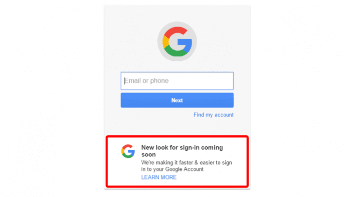 Google بصدد تغيير مظهر صفحة تسجيل الدخول على الويب قريبًا