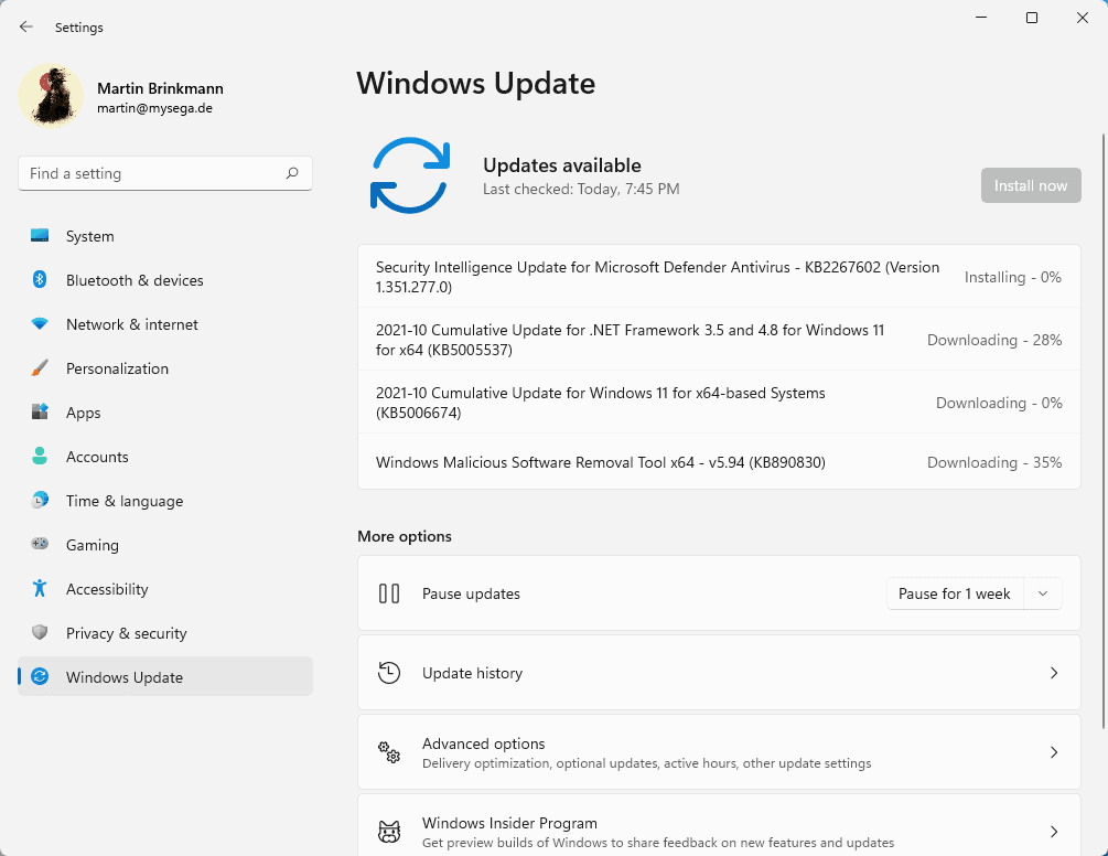 Windows 11 on incompatible systems: Windows Update is working fine
