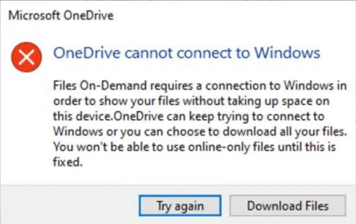 Windows 10 version 2004: OneDrive cannot connect to Windows issue