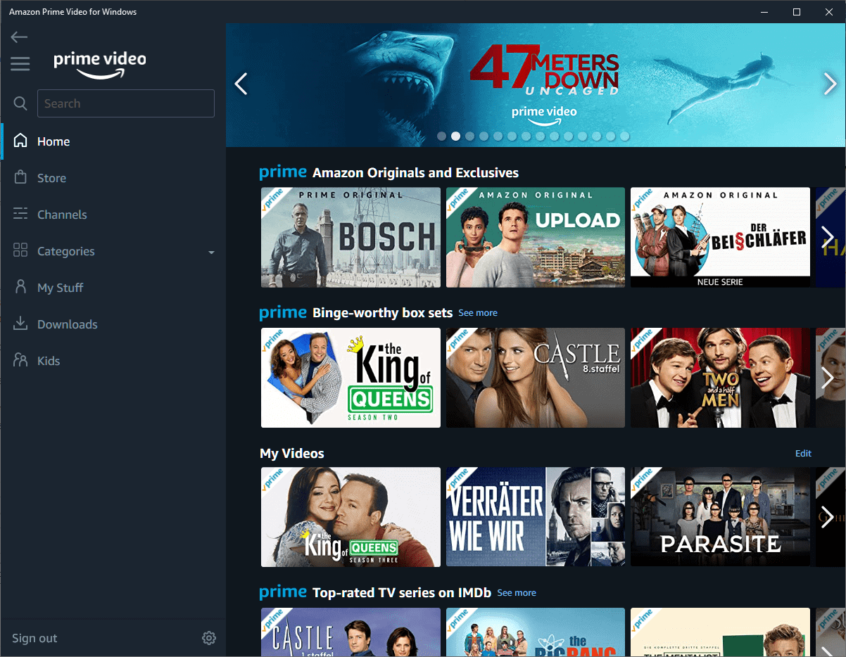 A look at the Amazon Prime Video app for Windows 10