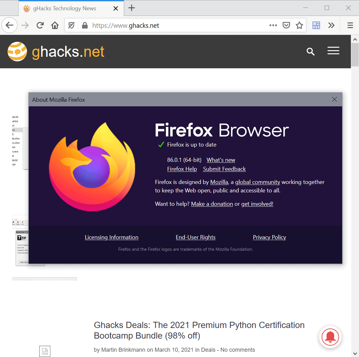 Firefox 86.0.1 will be released later today, here is what is new