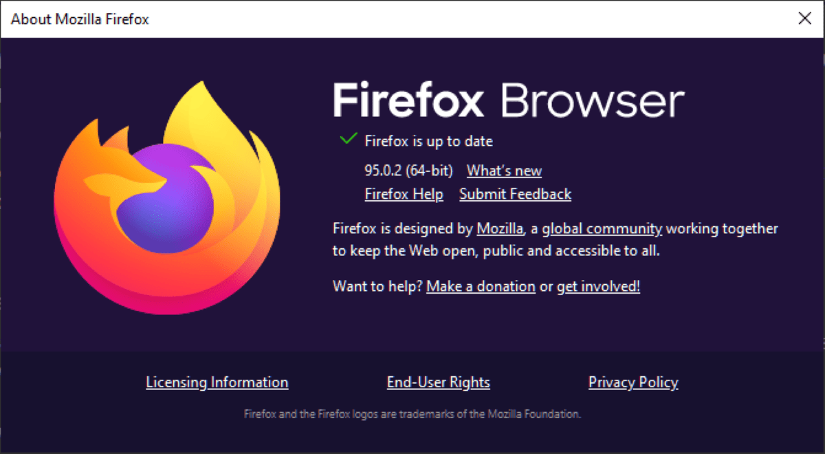 يعمل Firefox 95.0.2 على إصلاح الأعطال في الأنظمة التي تحتوي على معالجات AMD معينة