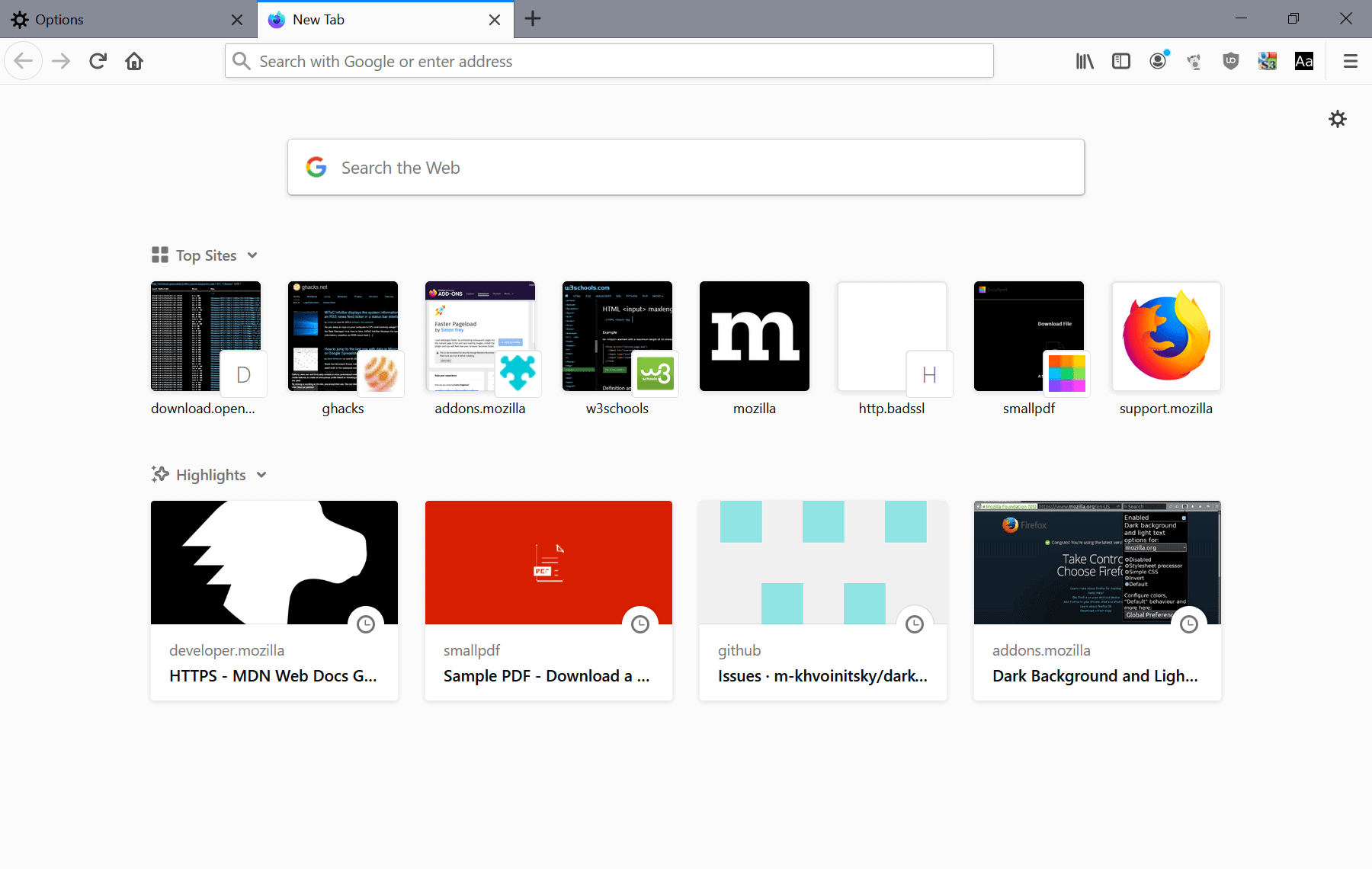 firefox about-home startpage