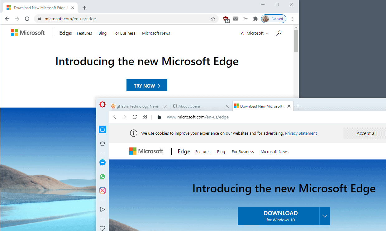 microsoft edge download differences