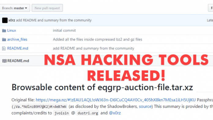 تسريب أدوات NSA Hacking Online!  يكشف وسطاء الظل عن كلمة المرور للمجلد المشفر