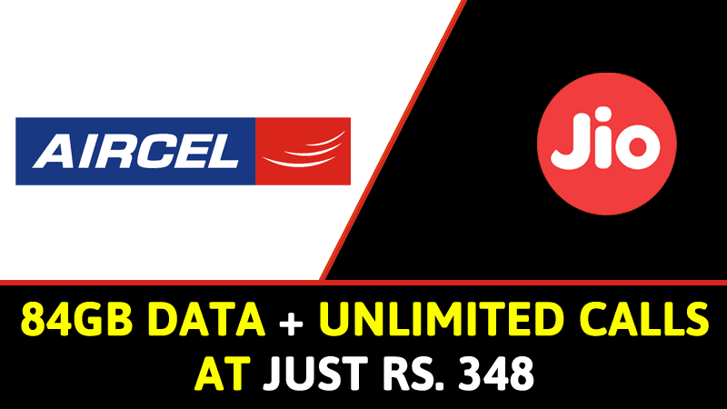 Jio Effect: Aircel Offers 84GB Data, Unlimited Calls At Rs. 348