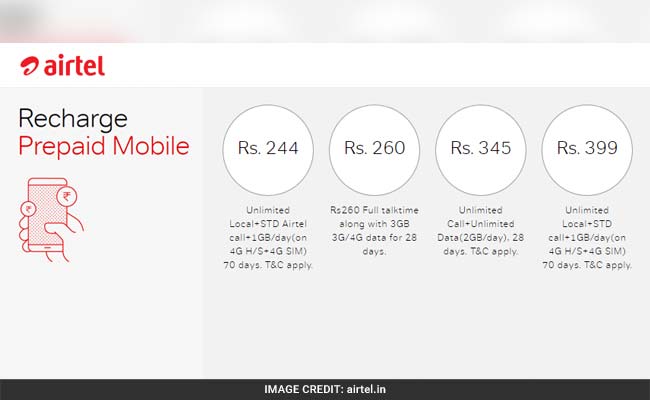تقدم Airtel 70GB بيانات 4G بسعر روبية.  244 لمواجهة Jio