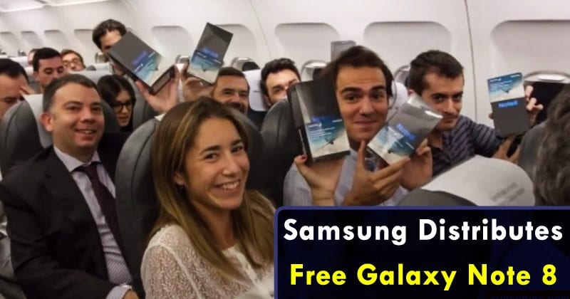 Samsung Distributes Free Galaxy Note 8 To ALL 200 Passengers On A Flight