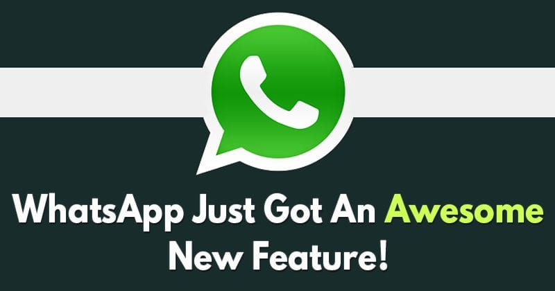 WhatsApp Just Got An Extraordinary New Feature
