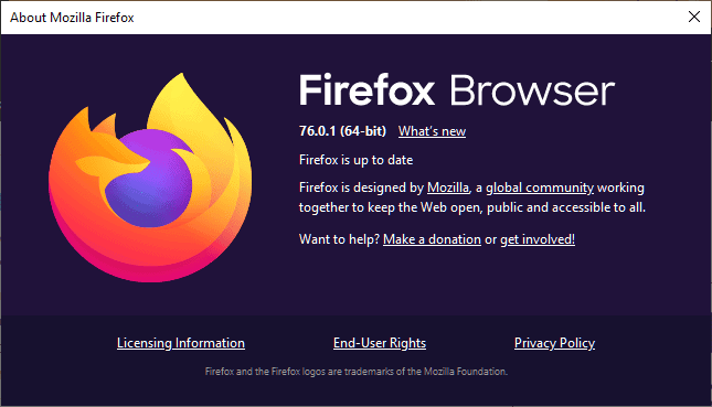 Firefox 76.0.1 fixes a Windows crash and a bug in extensions