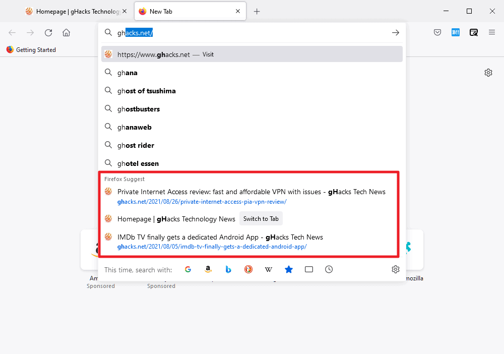 How to disable Firefox Suggest