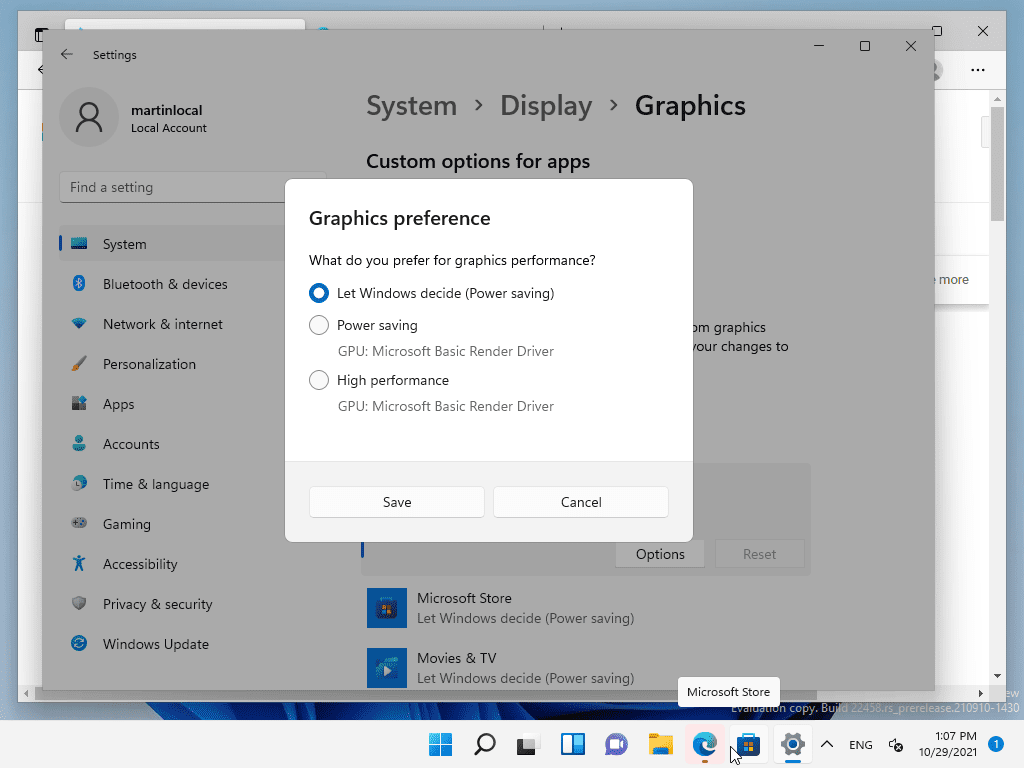 How to assign graphics performance preferences to Windows 11 programs