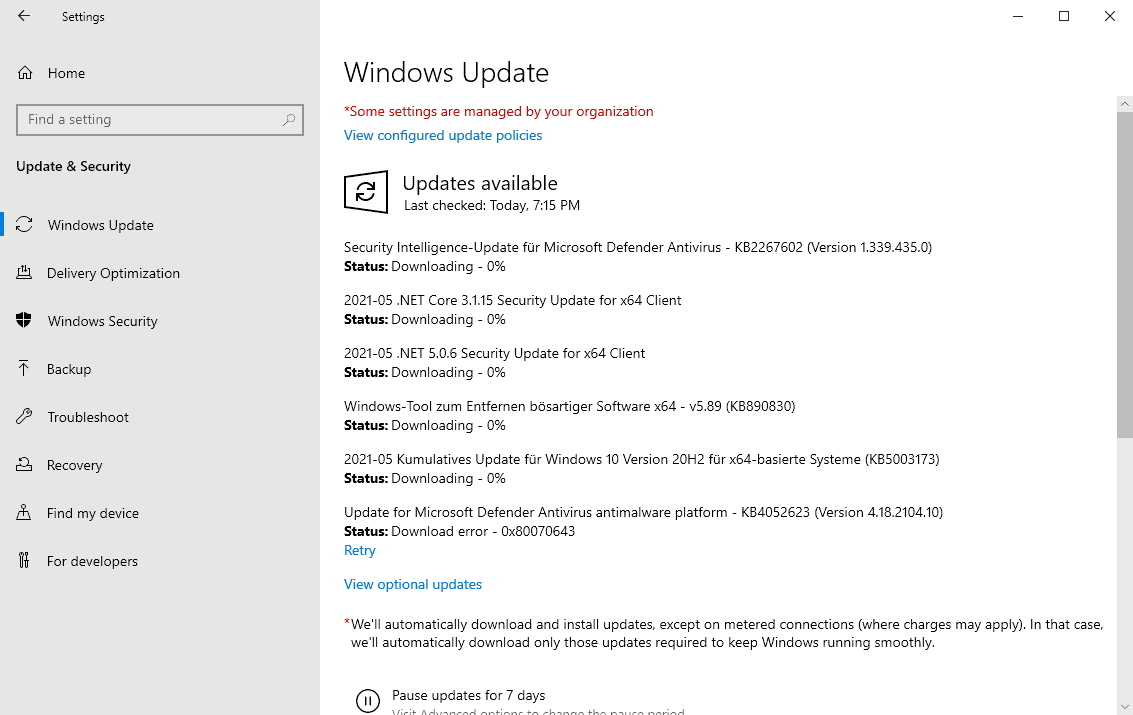 Microsoft Windows Security Updates May 2021 overview