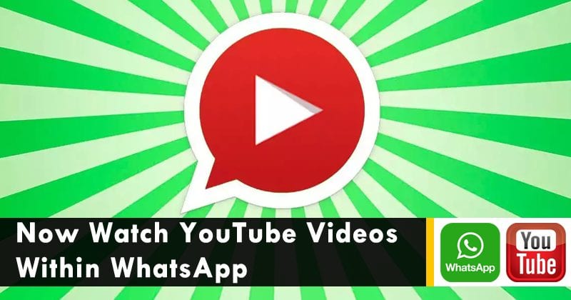 WhatsApp Update: Now Watch YouTube Videos Within WhatsApp