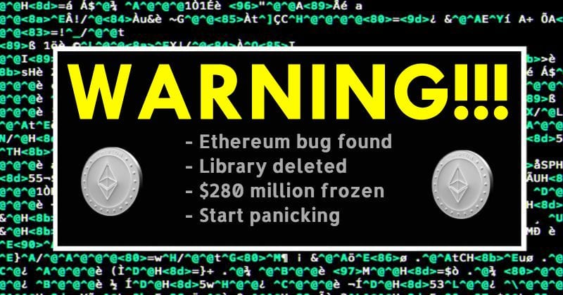 OMG! A Developer’s Coding Mistake Has Frozen $280 Million In Ethereum