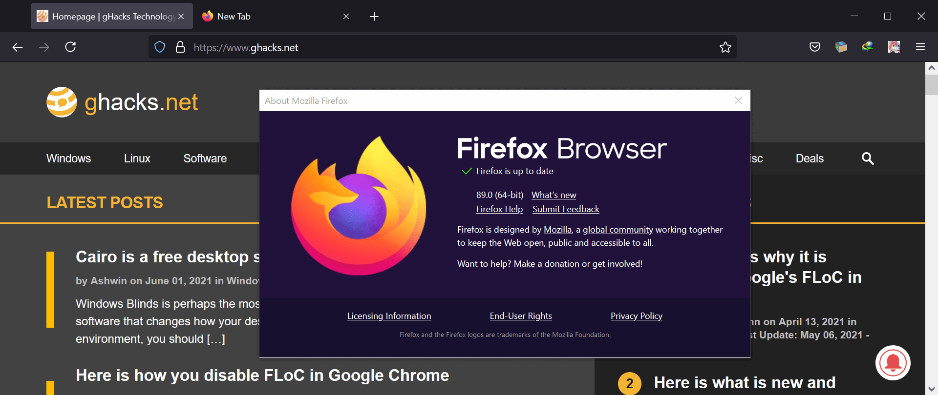 Firefox 89 ships with interface changes