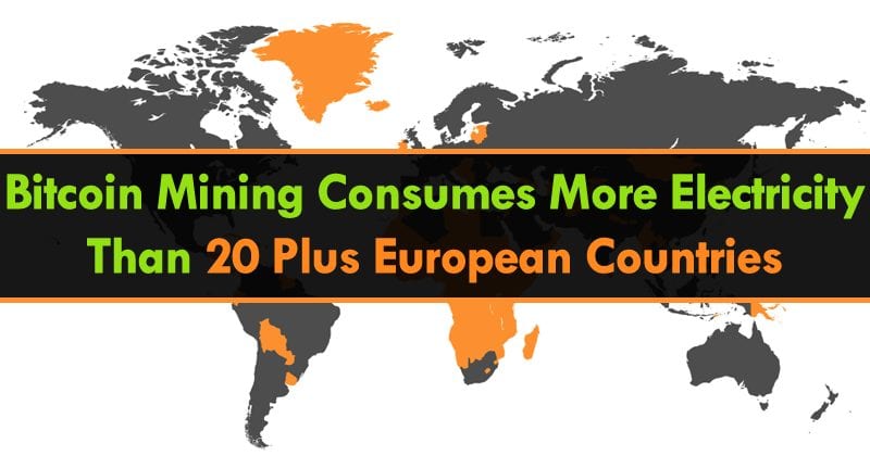 يستهلك تعدين البيتكوين كهرباء أكثر من 20 دولة أوروبية