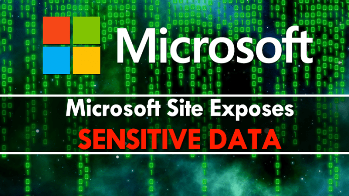 عفوًا: يعرض موقع Microsoft بيانات حساسة
