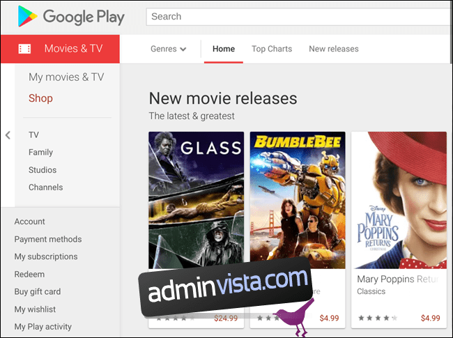 كيفية استخدام أفلام Google Play لمتصفحي Chrome و Chrome OS