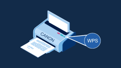 أين زر WPS في طابعة Canon؟