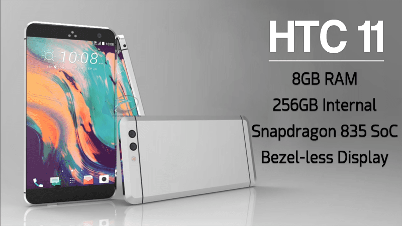 HTC 11 يتميز بذاكرة وصول عشوائي (RAM) بسعة 8 جيجا بايت ، ووحدة معالجة مركزية Snapdragon 835 ، ومساحة تخزين 256 جيجا بايت