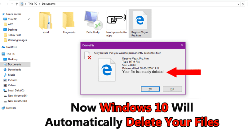 Now Windows 10 Will Automatically Delete Your Files To Free Disk Space